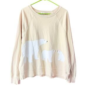 Wildfox x Coca Cola Sweatshirt Womens Large Bears Coke Beige Oversized Boxy READ